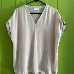 Calvin Klein Women's Cream V-Neck Top